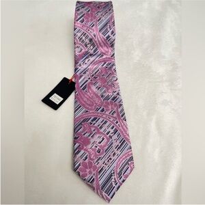 IMANI UOMO 100% Silk Pink and Purple Patterned Men's Tie